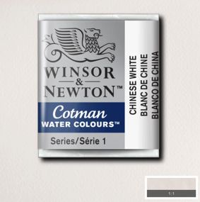 WN Cotman 1/2 Watercolour Pan 150 Chinese White