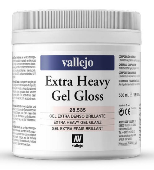 Extra Heavy Gel Gloss 500ml Vallejo Maalausaineet, liimat ja pohjust