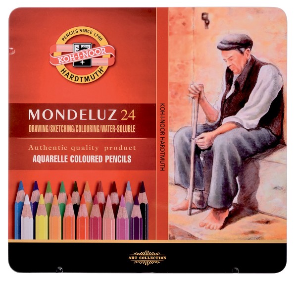 Mondeluz aquarell coloured pencil 24 metal box