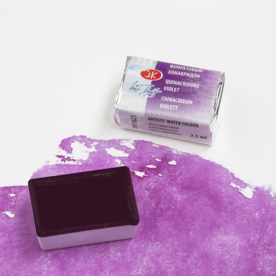 White Nights Watercolour Pan 621 Quinacridone Violet