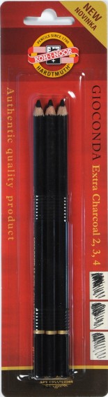 Kohinor Black charcoal pencil No 2, 3, 4