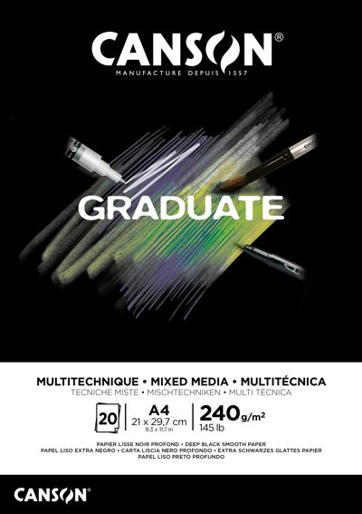 Canson Graduate Mixed Media Black A4 240g (20)