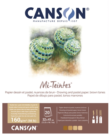 Canson Mi-teintes 160g 32x41cm (20) Earth shades pastel pad