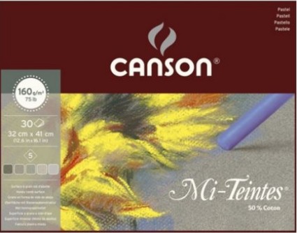 Canson Mi-teintes 160g 32x41cm (30 Grey shades pastel pad*