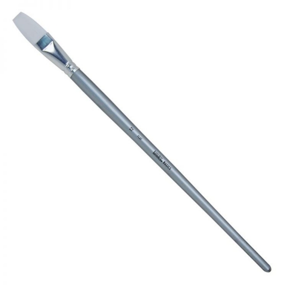 Basics 4 synthetic flat brush long handle