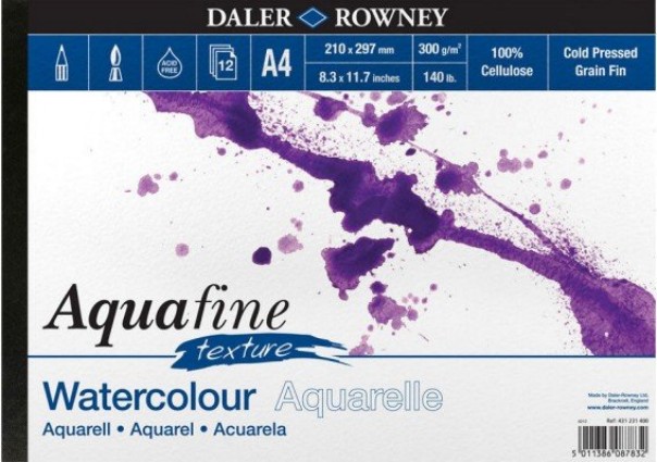 Aquafine A4 300g (12) texture akvarellilehtiö