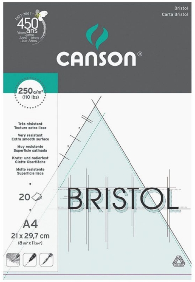 Canson Bristol Graphic lehtiö 250g A3 (20)