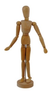 Puinen mallinukke 30 cm mies